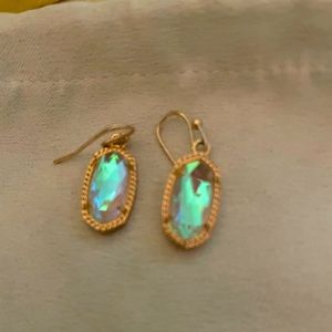 Kendra Scott iridescent stone earrings set in rose gold